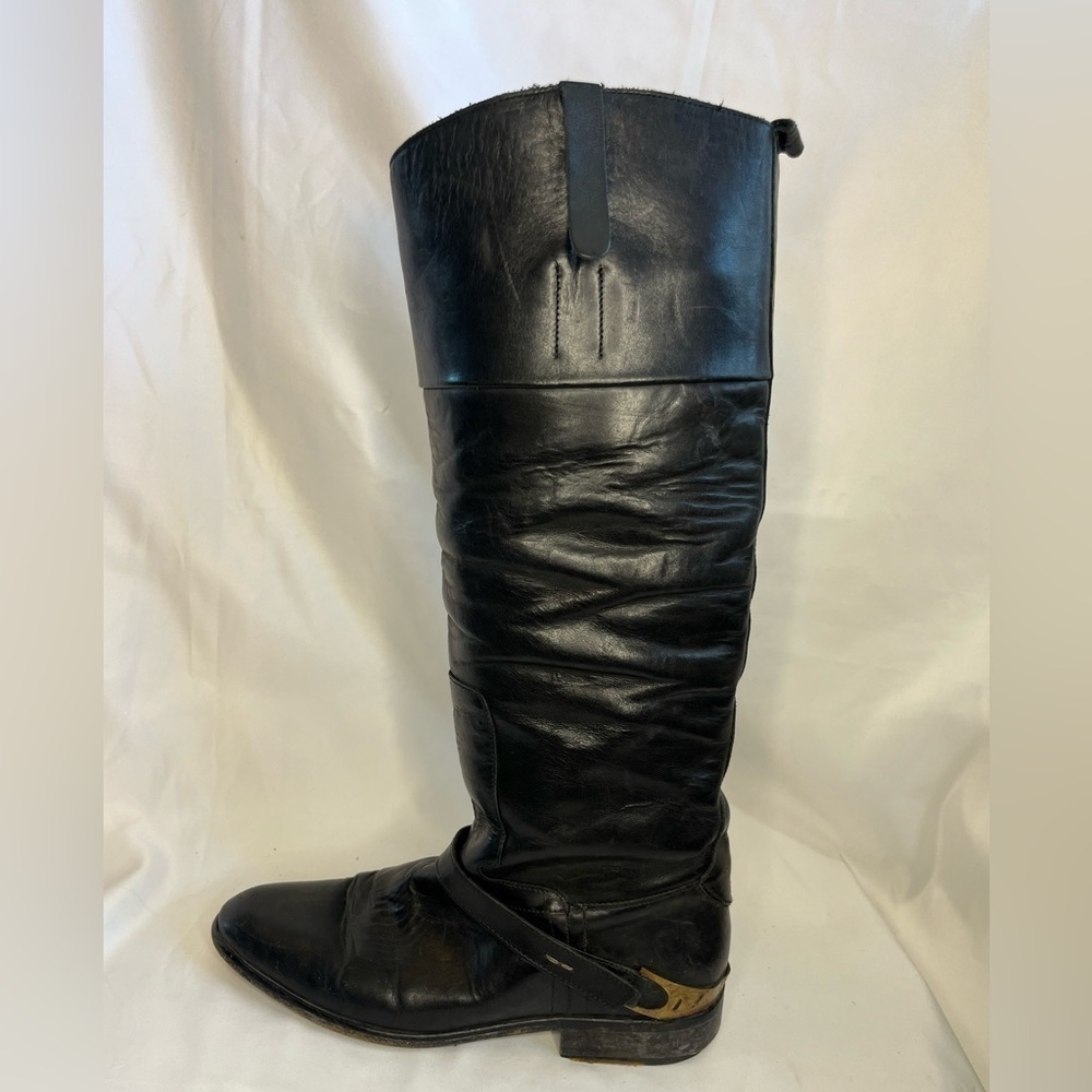 Golden Goose Charlye black leather knee high riding boots Size 40
